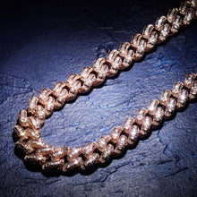 Load image into Gallery viewer, 14MM Baguette Box Clasp Cuban Chain - ROSE GOLD - Alliceonyou