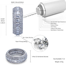 Load image into Gallery viewer, TOPGRILLZ 10mm 5 Rows 14K Gold Plated Iced out Premium Diamond CZ Royal Eternity Wedding Engagement Band Ring for Men Women