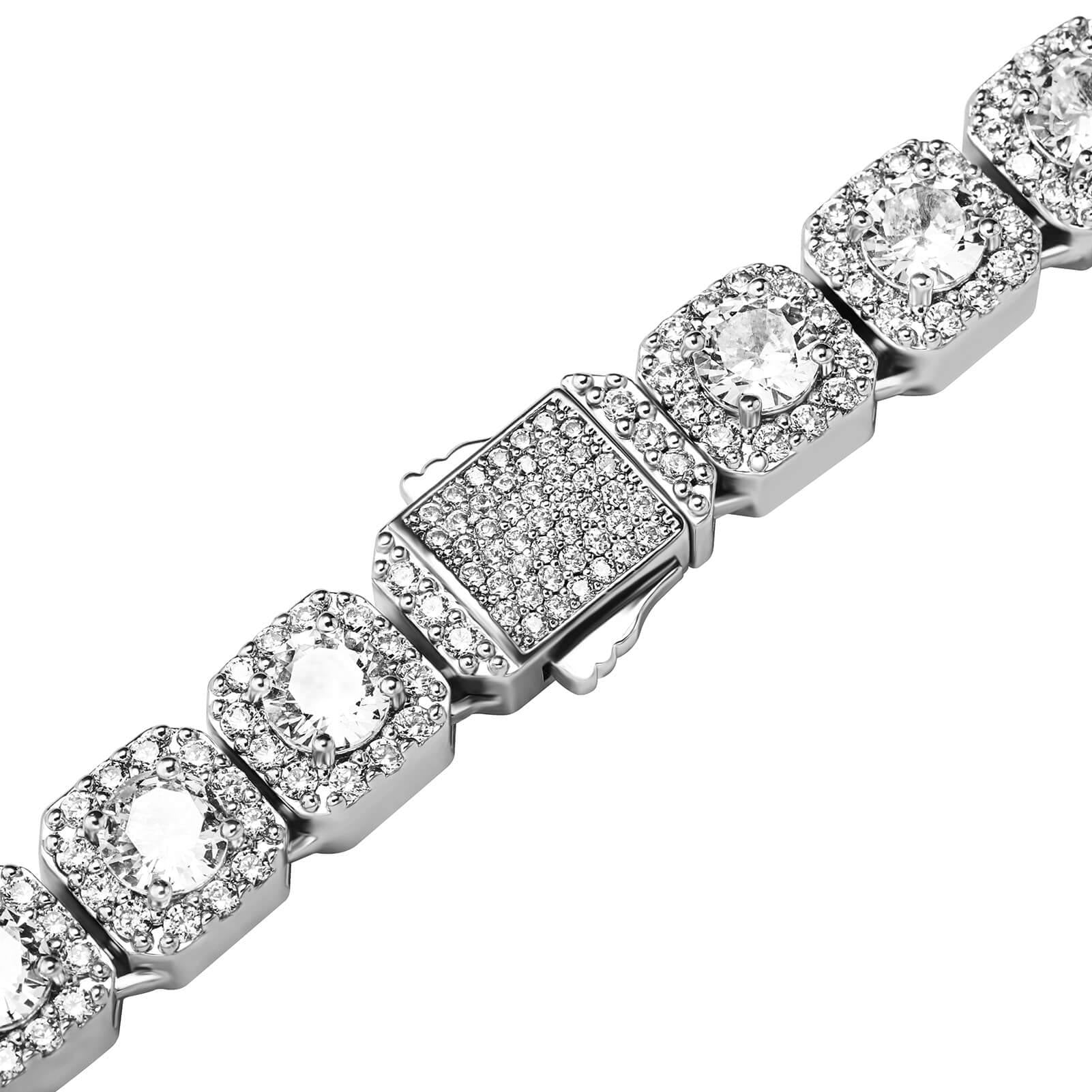 10MM Clustered Tennis Bracelet - SLIVER - Alliceonyou