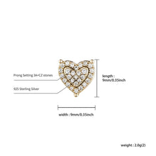 Load image into Gallery viewer, Iced Heart Earrings - Gold - Alliceonyou
