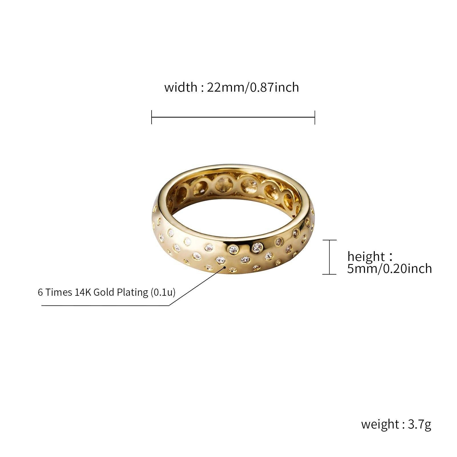 Diamond Hole Rings - Gold - Alliceonyou