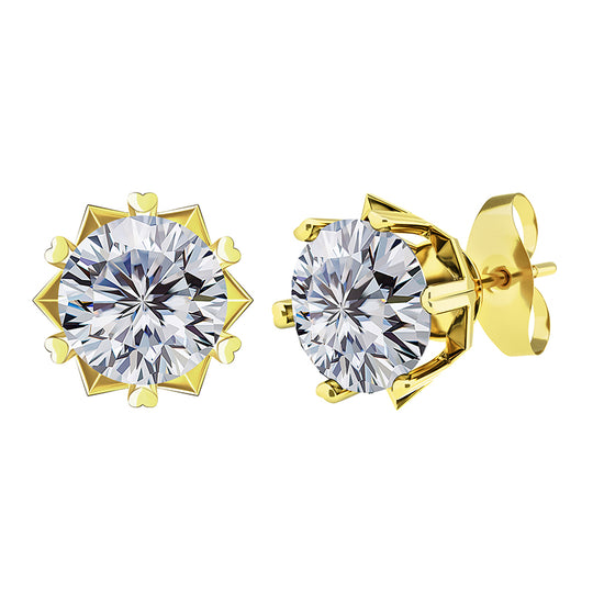 Moissanite Flowers Earring - Gold - Alliceonyou