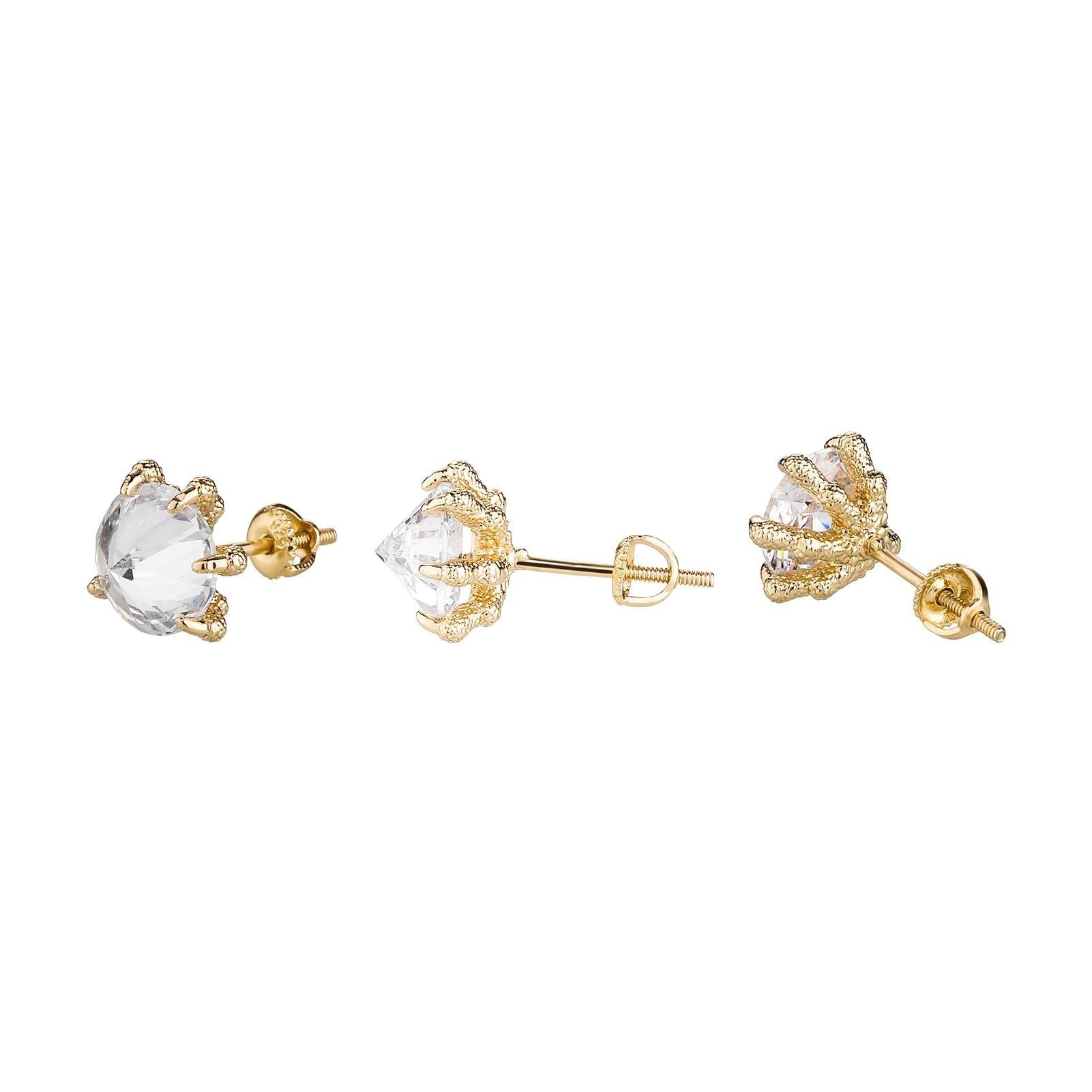 Iced Umbrella Earrings - Gold - Alliceonyou