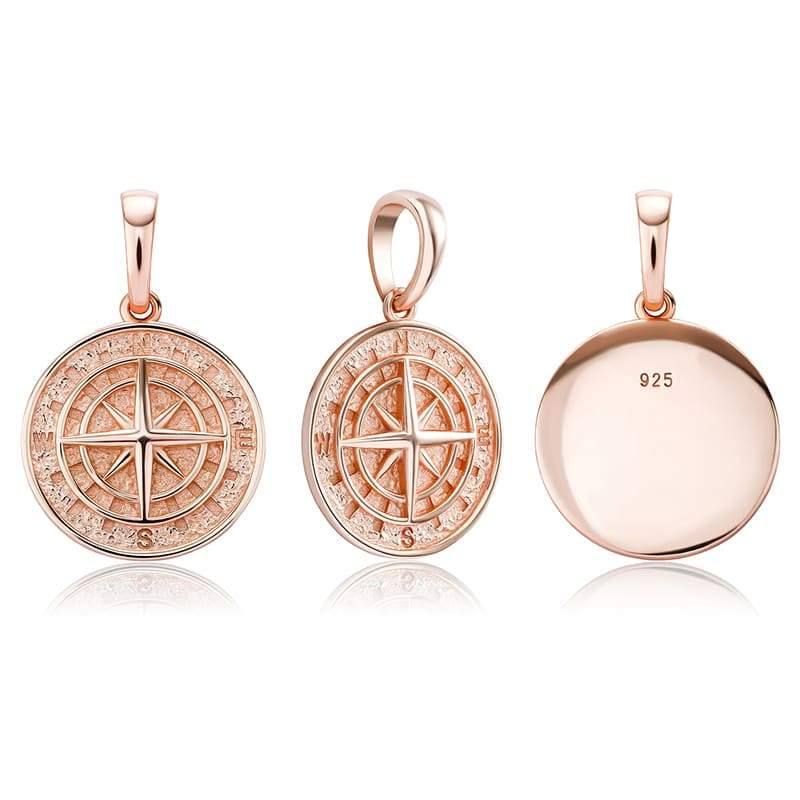 925 Compass Pendant - ROSE GOLD - Alliceonyou