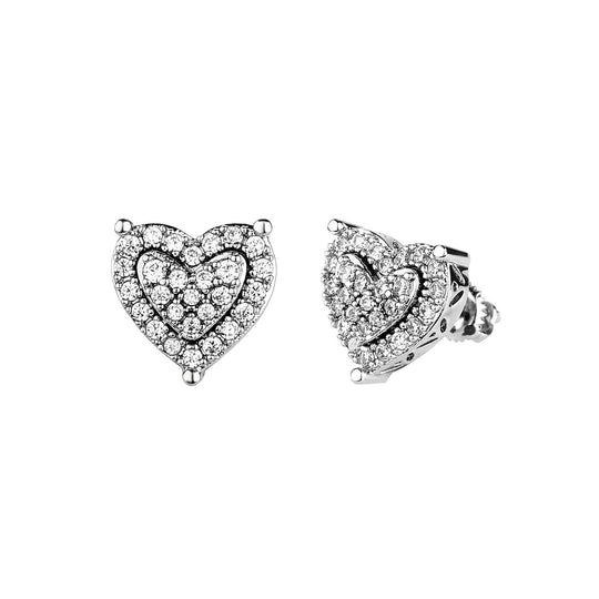 Iced Heart Earrings - Sliver - Alliceonyou