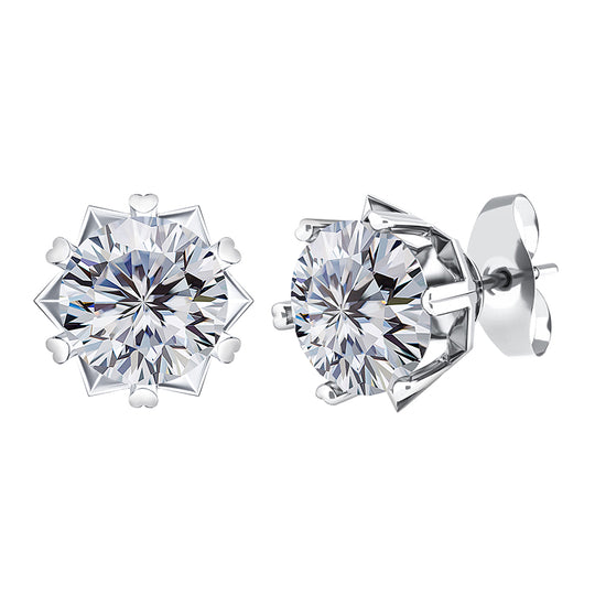 Moissanite Flowers Earring - Sliver - Alliceonyou