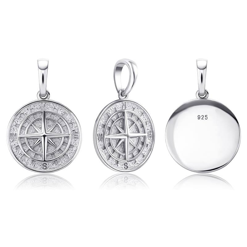 925 Compass Pendant - SLIVER - Alliceonyou