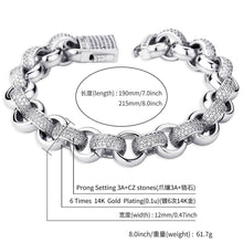 Load image into Gallery viewer, Iced Out Circle Cuban Link Bracelet - Sliver - Alliceonyou
