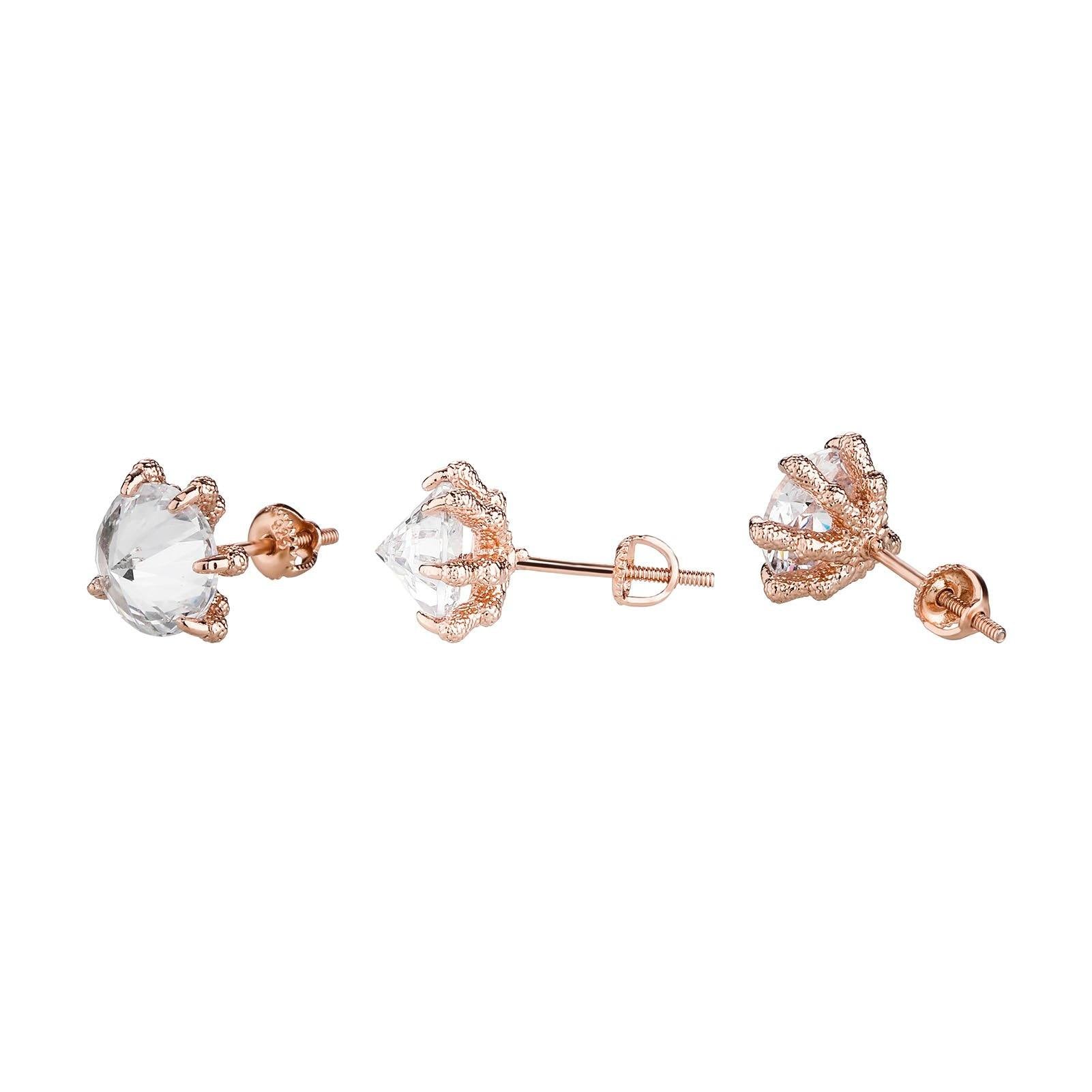 Iced Umbrella Earrings - Rose Gold - Alliceonyou