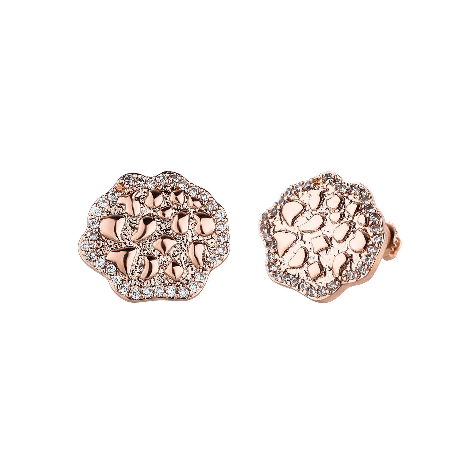 Iced Flowers Earrings - Rose Gold - Alliceonyou