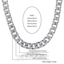 Load image into Gallery viewer, 13MM Prong Link Choker Chain - SLIVER - Alliceonyou
