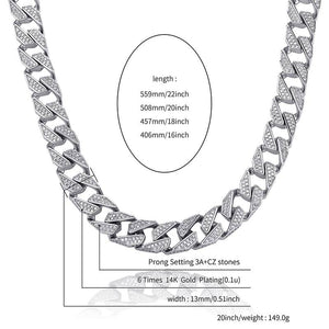 13MM Prong Link Choker Chain - SLIVER - Alliceonyou