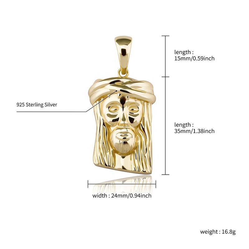 925 Jesus Pendant - GOLD - Alliceonyou