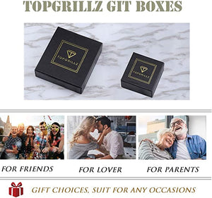 TOPGRILLZ 9mm 2Rows Round Cut 14K Silver Plated Iced Out Lab Diamond Wedding Band Eternity Bands Ring for Men Women