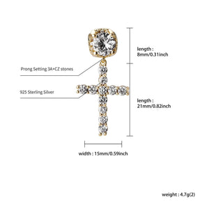 Iced Ankh Cross Earrings - GOLD - Alliceonyou