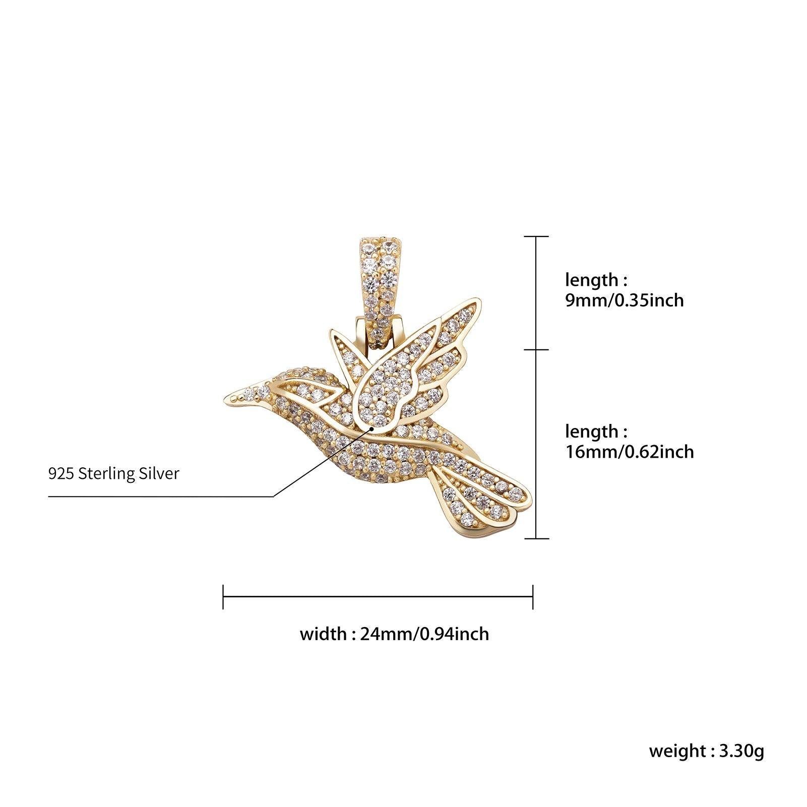 925 Bird Pendant - GOLD - Alliceonyou