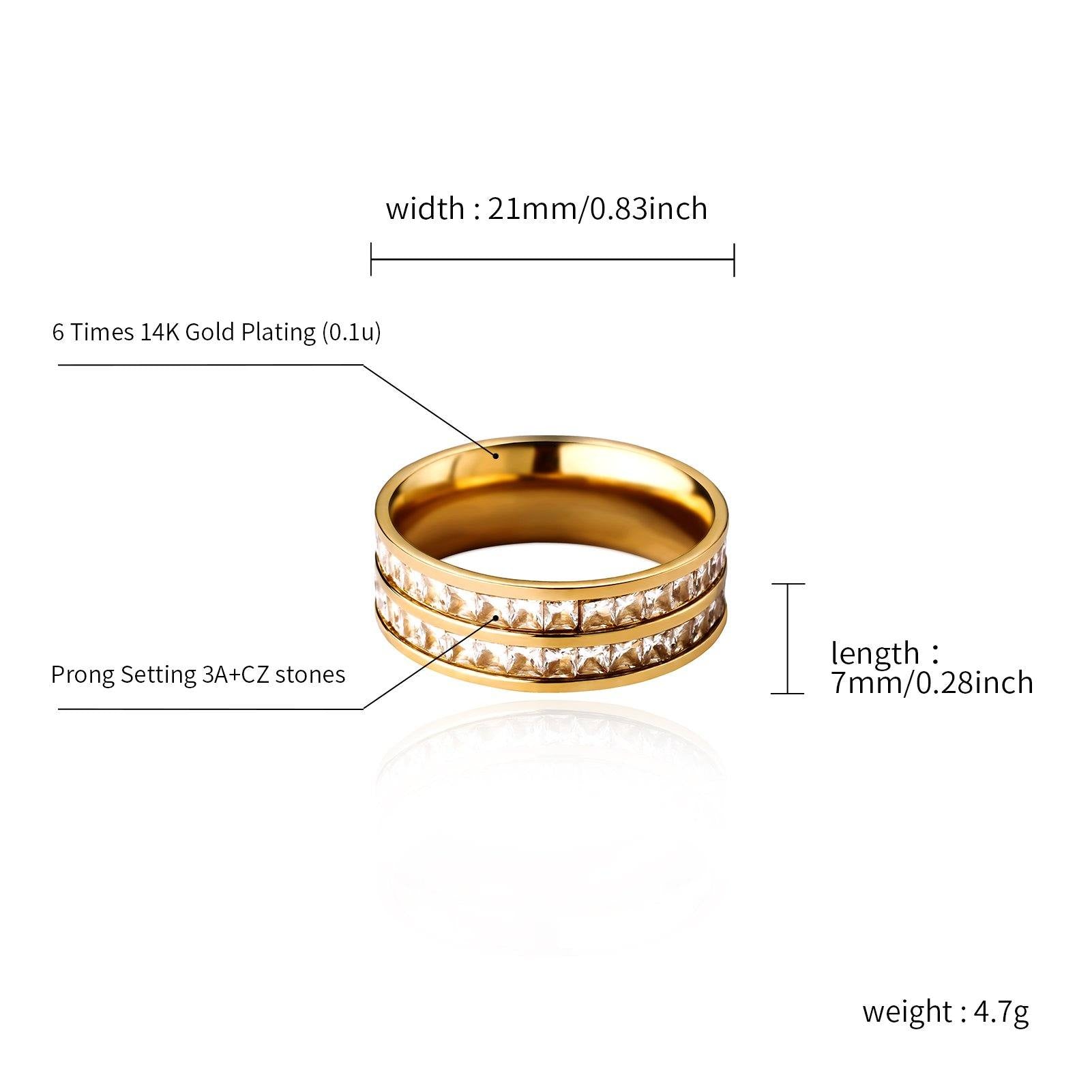 2MM Double Round Rings -Gold - Alliceonyou