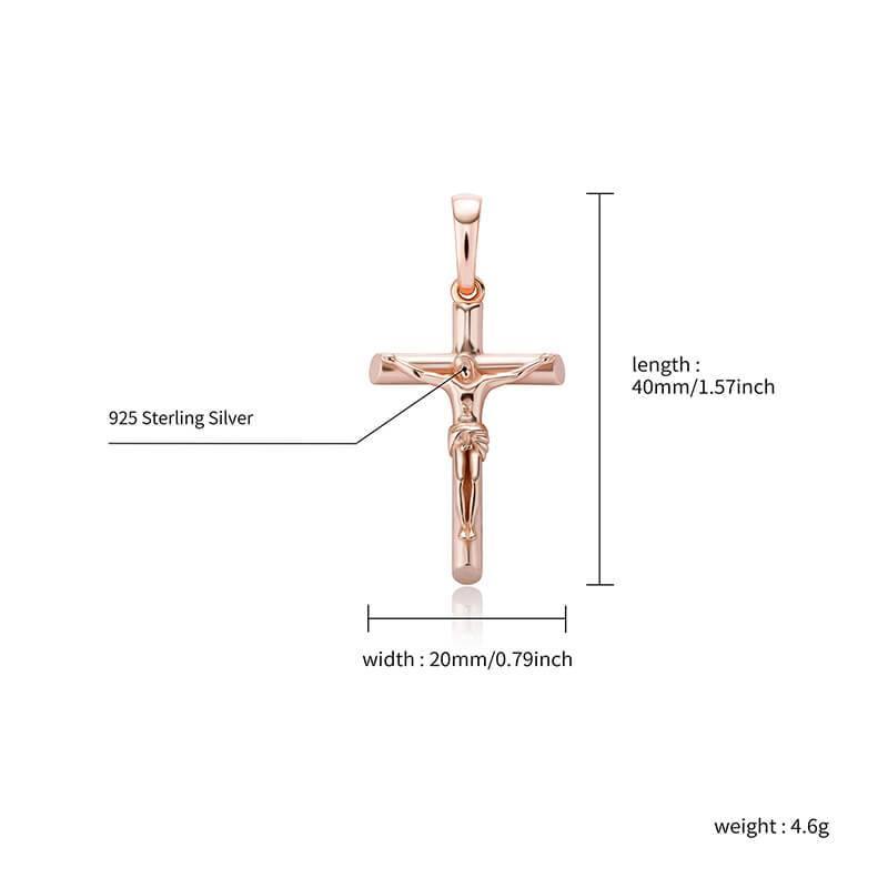 925 Baeguette Cross Pendants - ROSE GOLD - Alliceonyou