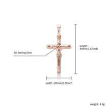 Load image into Gallery viewer, 925 Baeguette Cross Pendants - ROSE GOLD - Alliceonyou
