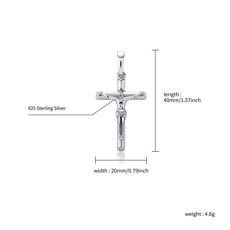 925 Baeguette Cross Pendants - SLIVER - Alliceonyou