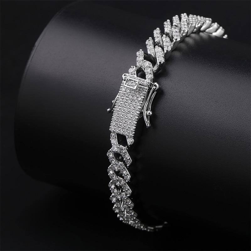 Iced Out Cuban Chain Bracelets -SILVER - Alliceonyou