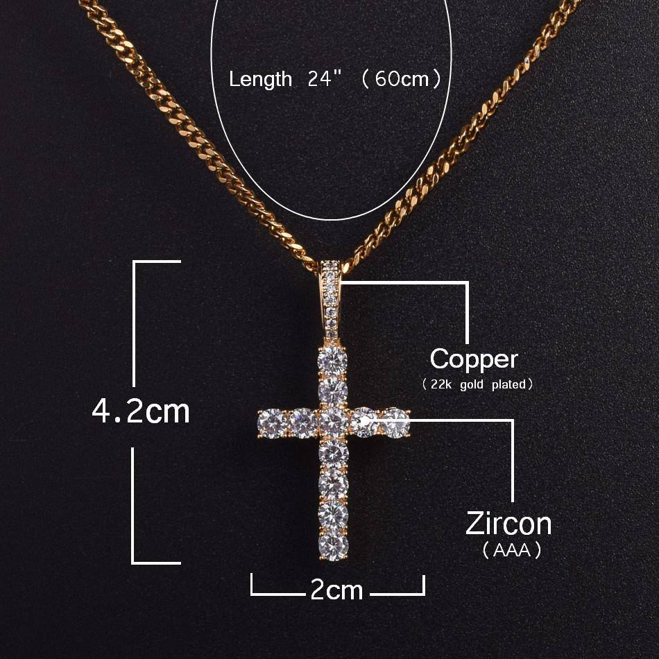 Tennis Cross Pendant - GOLD - Alliceonyou