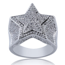 Load image into Gallery viewer, 3D Star Punky Rappers Ring For Men-Silver
