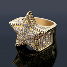 Load image into Gallery viewer, 3D Star Punky Rappers Ring For Men-Gold
