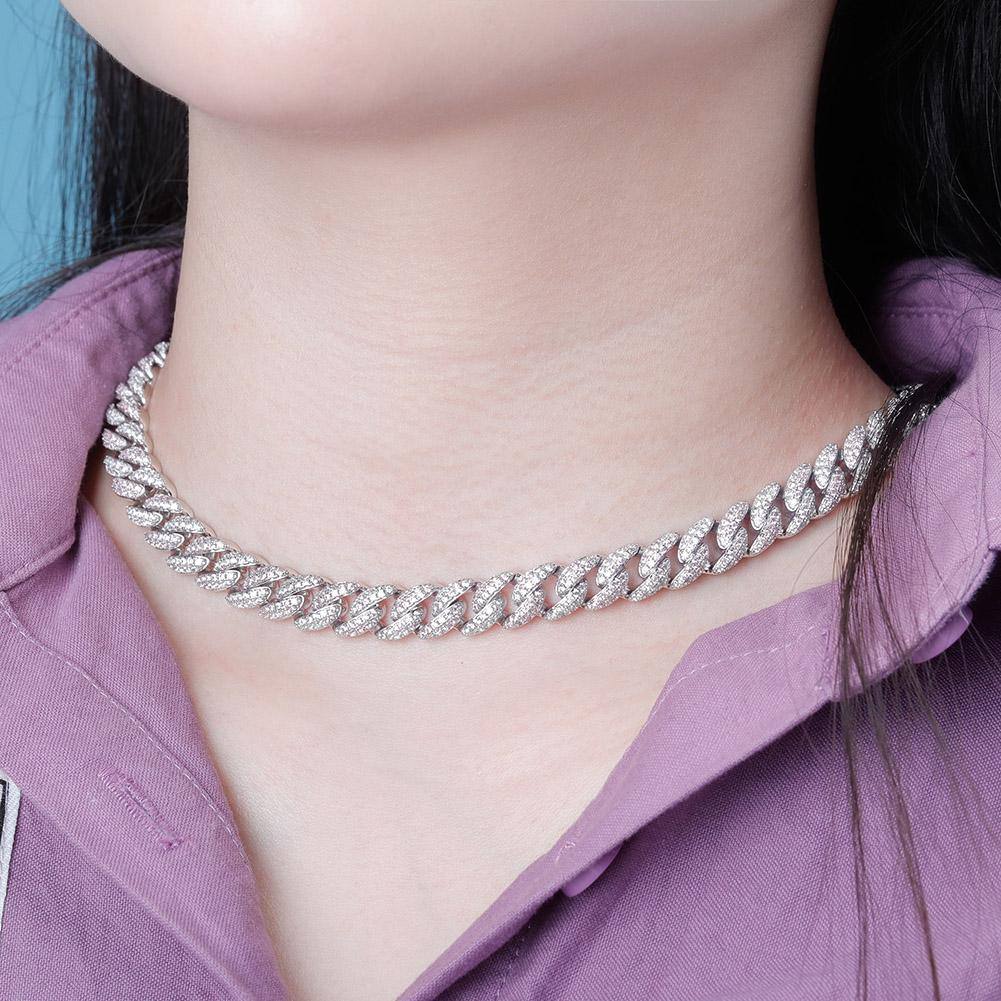 9MM Baguette Iced Link Chains - SILVER - Alliceonyou
