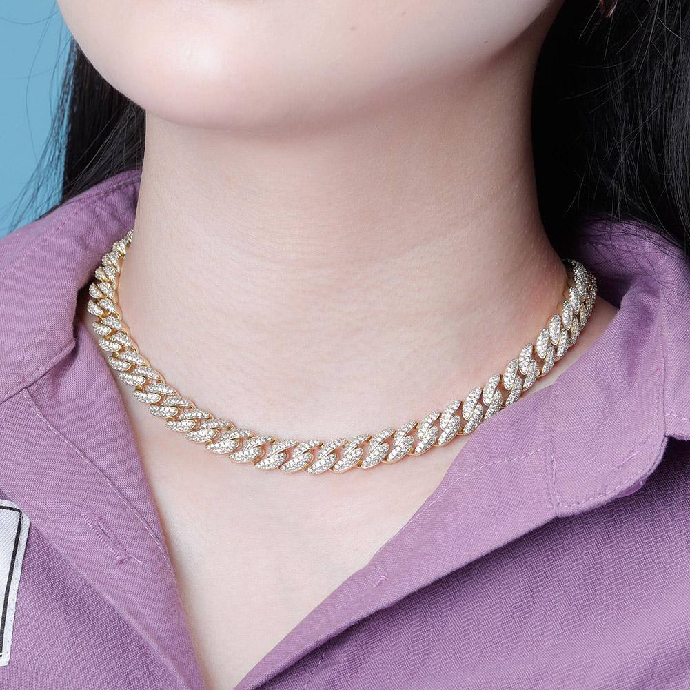 9MM Baguette Iced Link Chains - GOLD - Alliceonyou