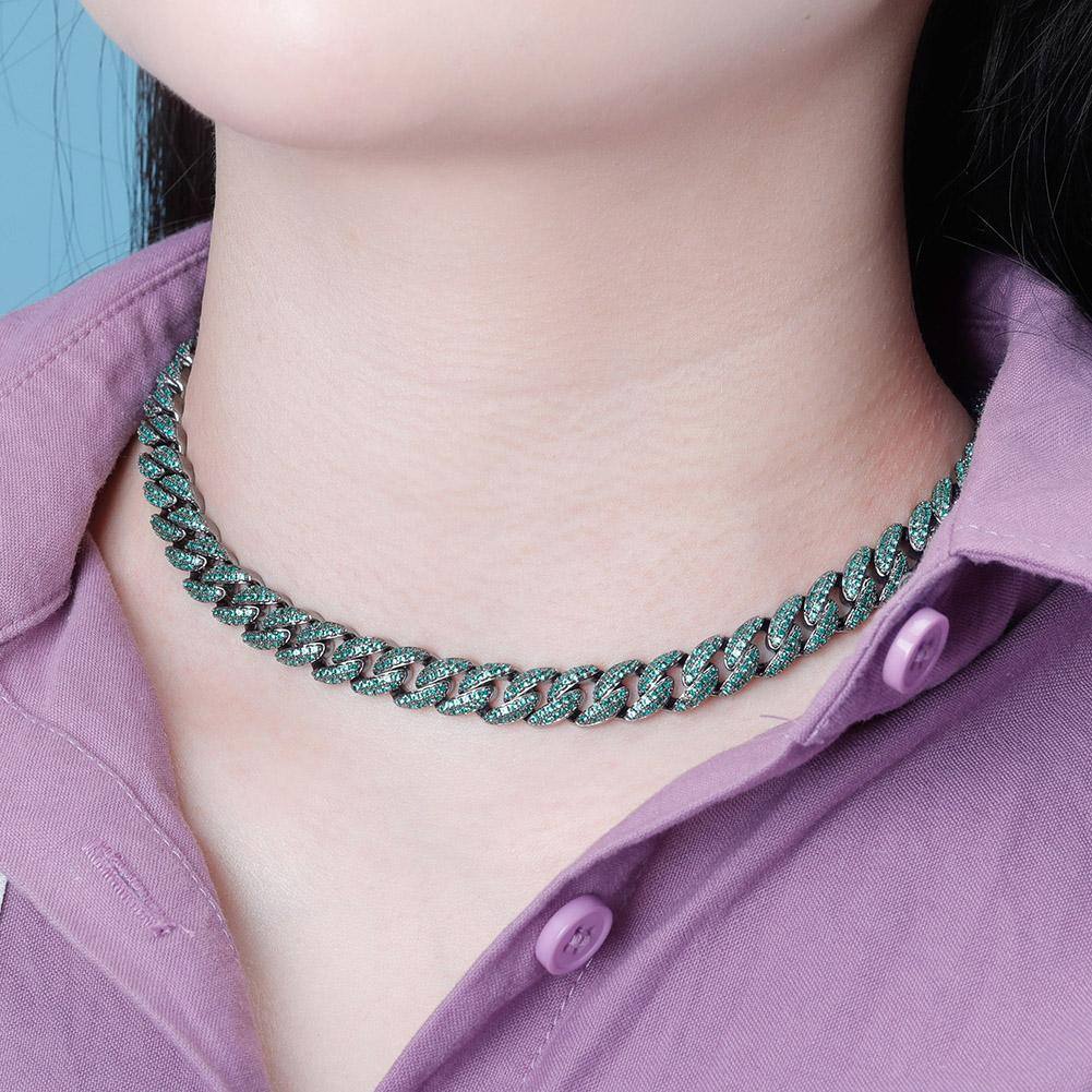 9MM Iced Link Chains - GREEN - Alliceonyou