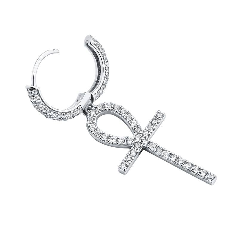 925 Ankh Cross Earrings - SLIVER - Alliceonyou