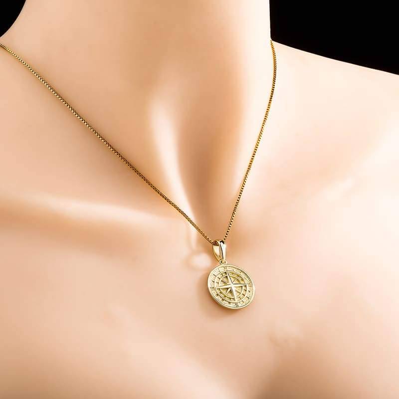 925 Compass Pendant - GOLD - Alliceonyou