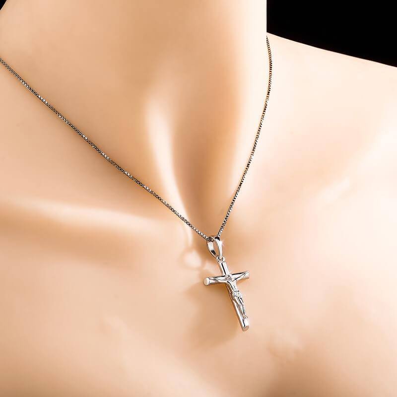 925 Baeguette Cross Pendants - SLIVER - Alliceonyou