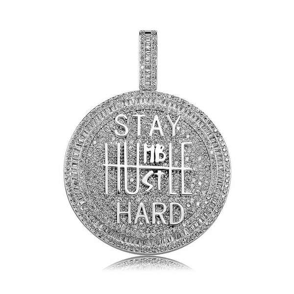 Stay Humble Hustle Hard Pendent - SLIVER - Alliceonyou