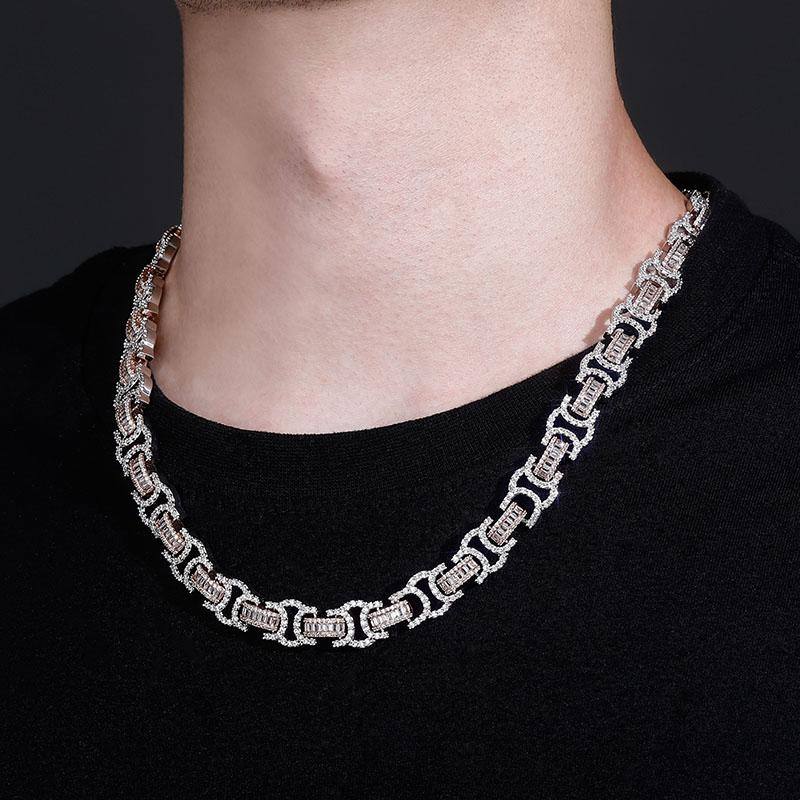 13MM Flat Byzantine Cuban Chain - SILVER - Alliceonyou