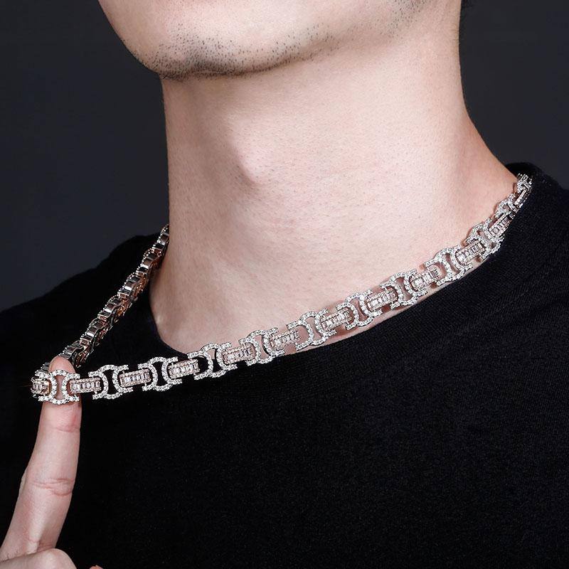 13MM Flat Byzantine Cuban Chain - ROSE GOLD - Alliceonyou