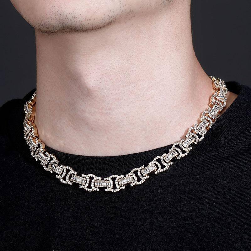 13MM Flat Byzantine Cuban Chain - GOLD - Alliceonyou