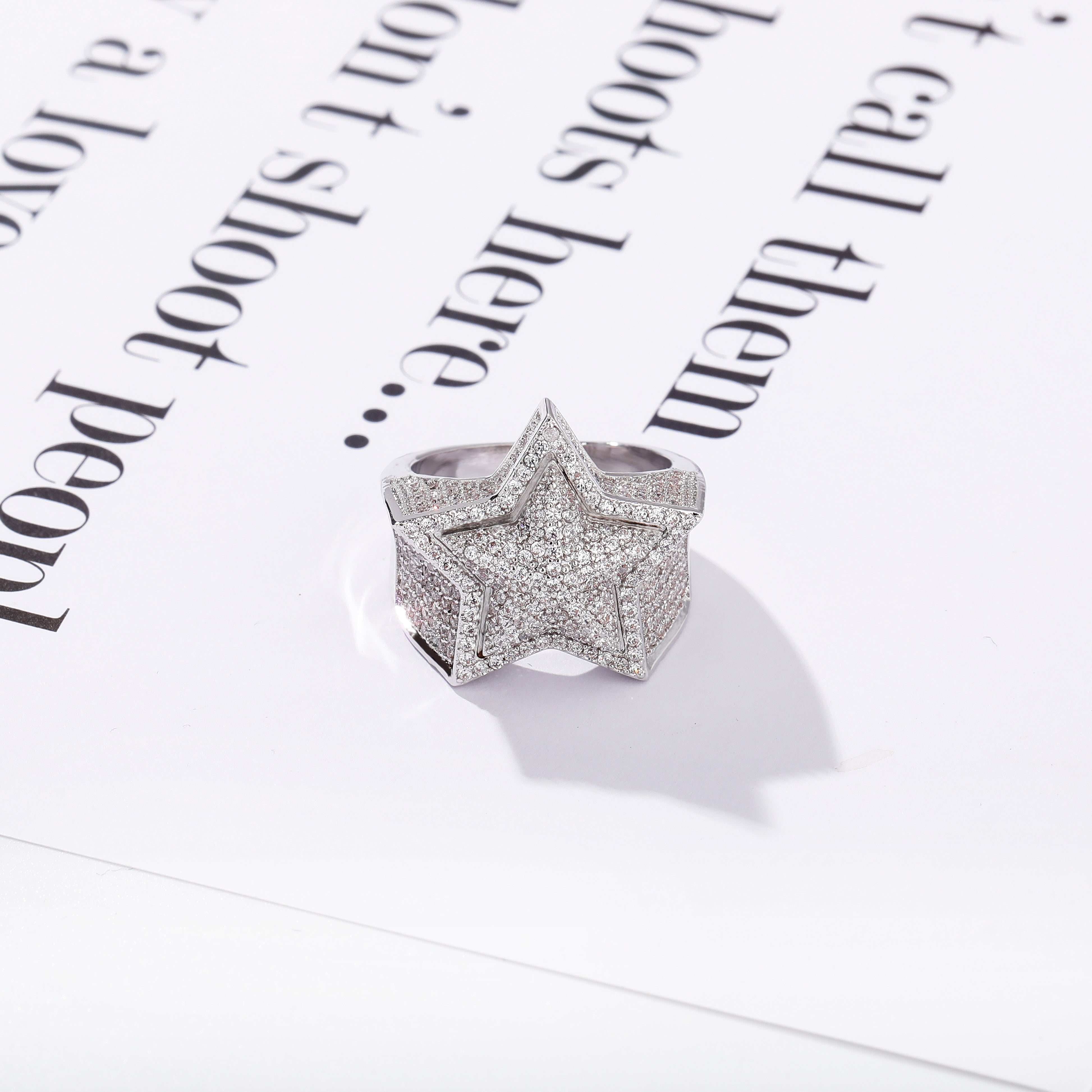 3D Star Punky Rappers Ring For Men-Silver