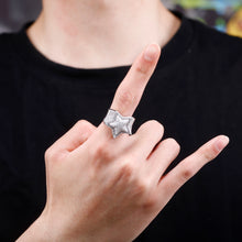 Load image into Gallery viewer, 3D Star Punky Rappers Ring For Men-Gold
