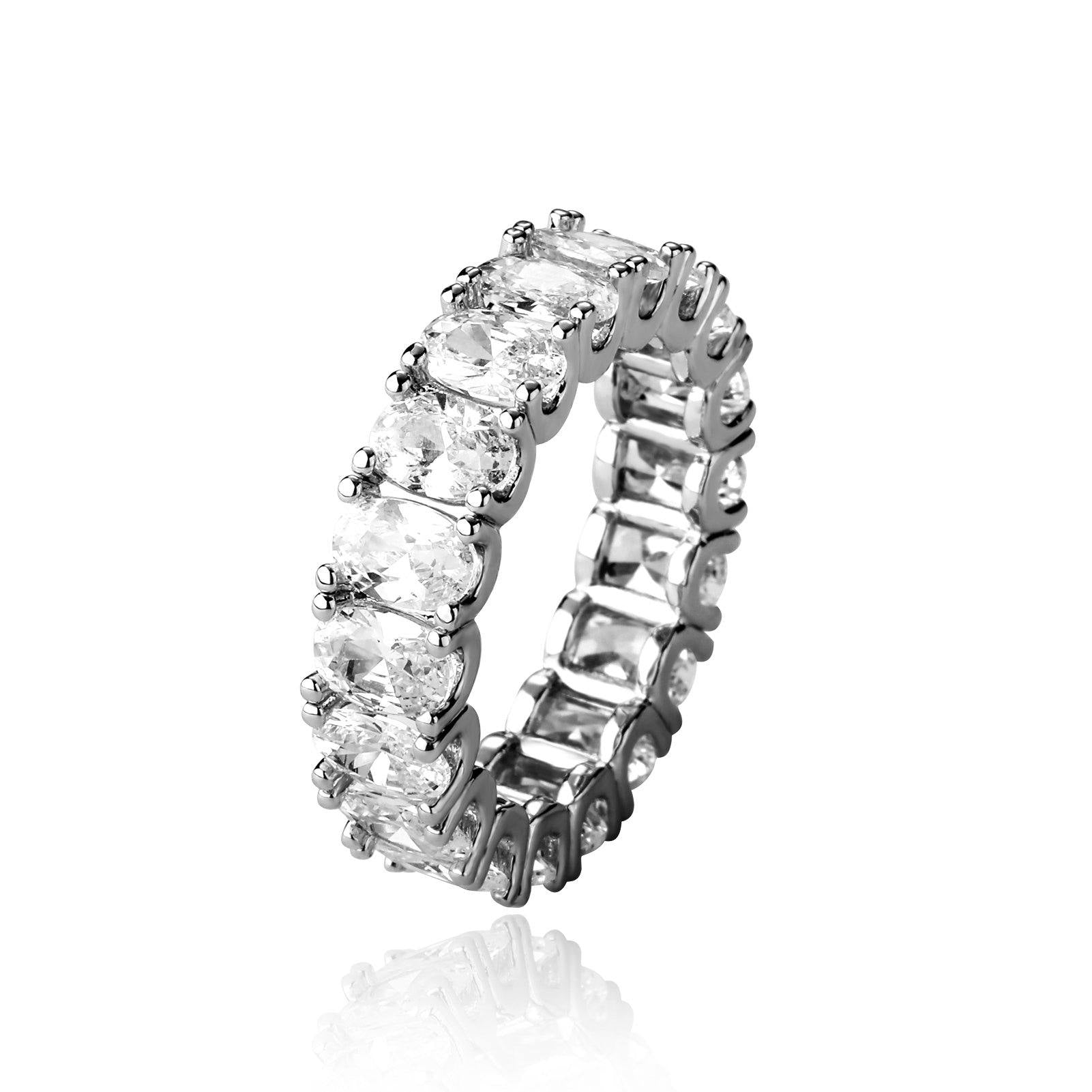 Single Row Diamond Ring - Sliver - Alliceonyou