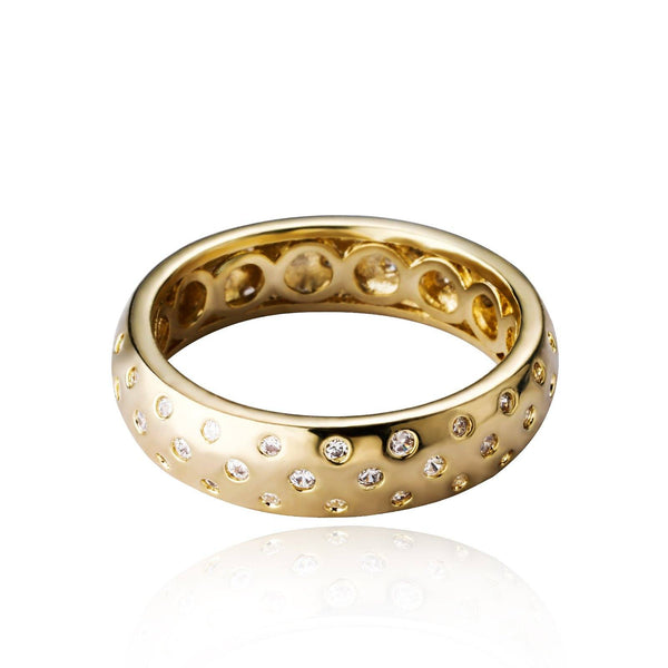 Diamond Hole Rings - Gold - Alliceonyou