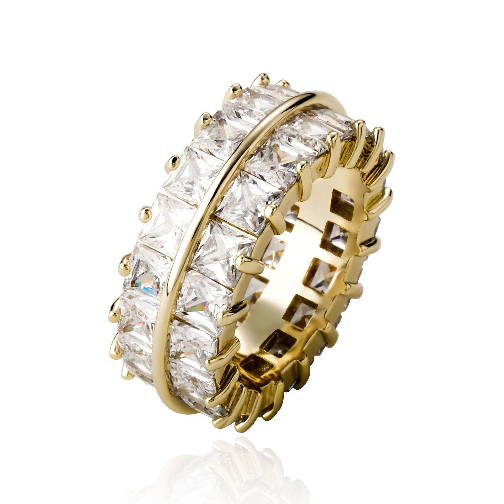 Double Row Diamond Ring - Gold - Alliceonyou