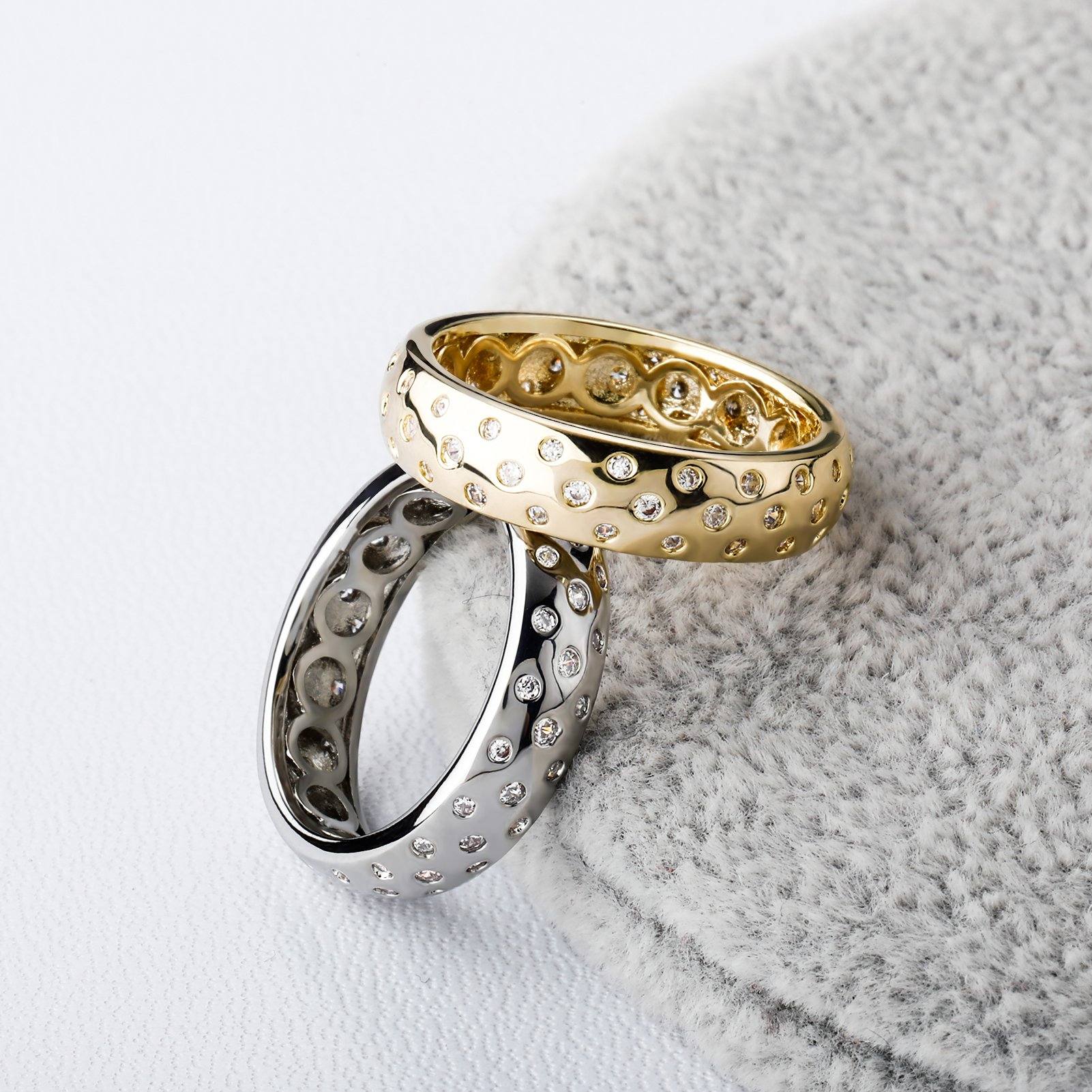 Diamond Hole Rings - Gold - Alliceonyou