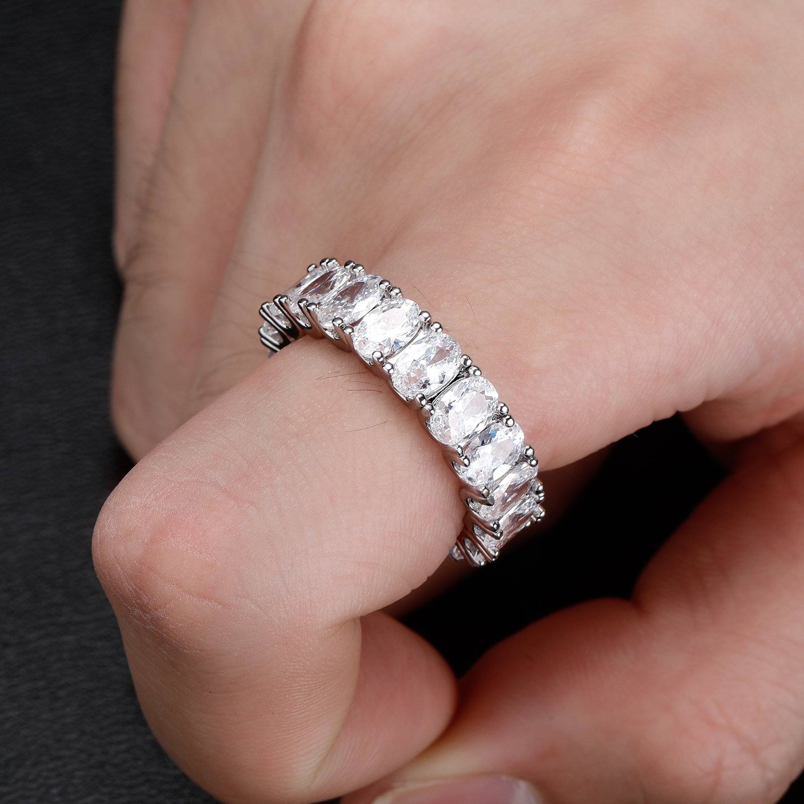 Single Row Diamond Ring - Sliver - Alliceonyou