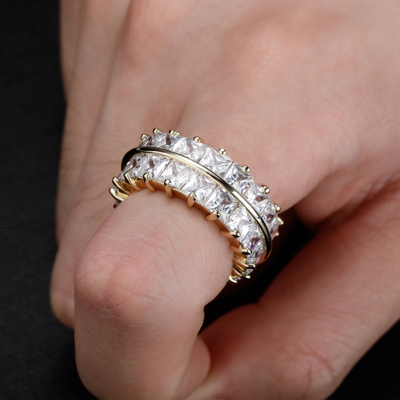 Double Row Diamond Ring - GOLD - Alliceonyou