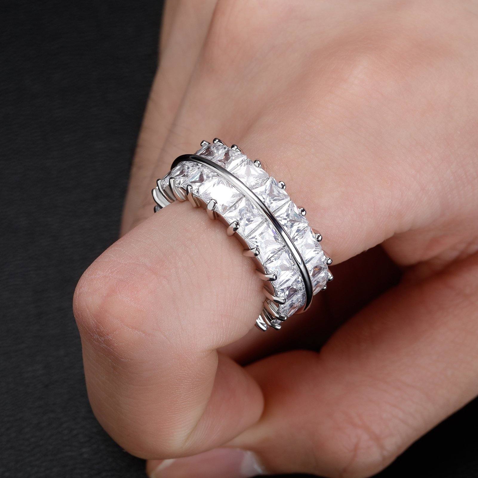 Double Row Diamond Ring - SLIVER - Alliceonyou