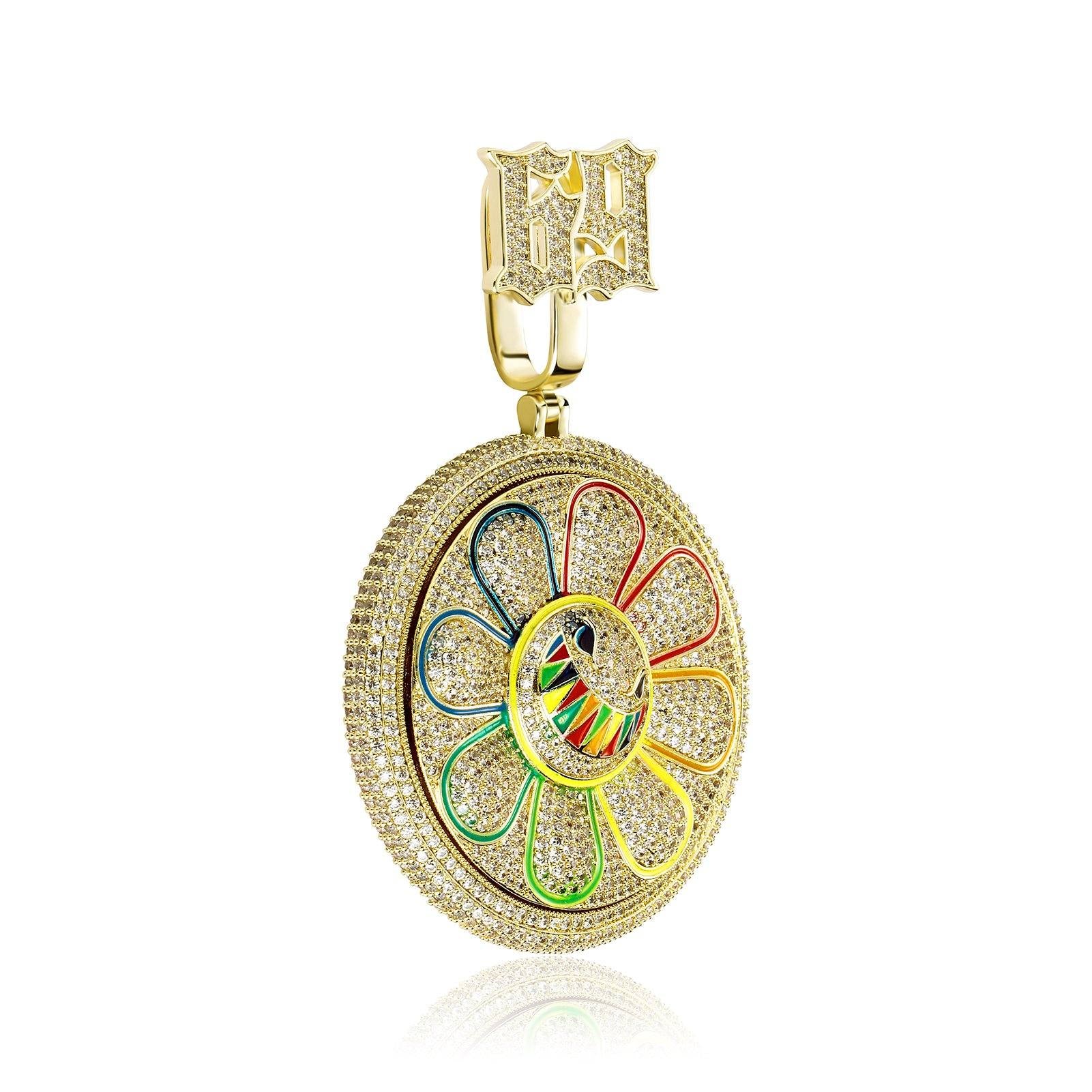 Sun Flower Big Pendant - Gold - Alliceonyou