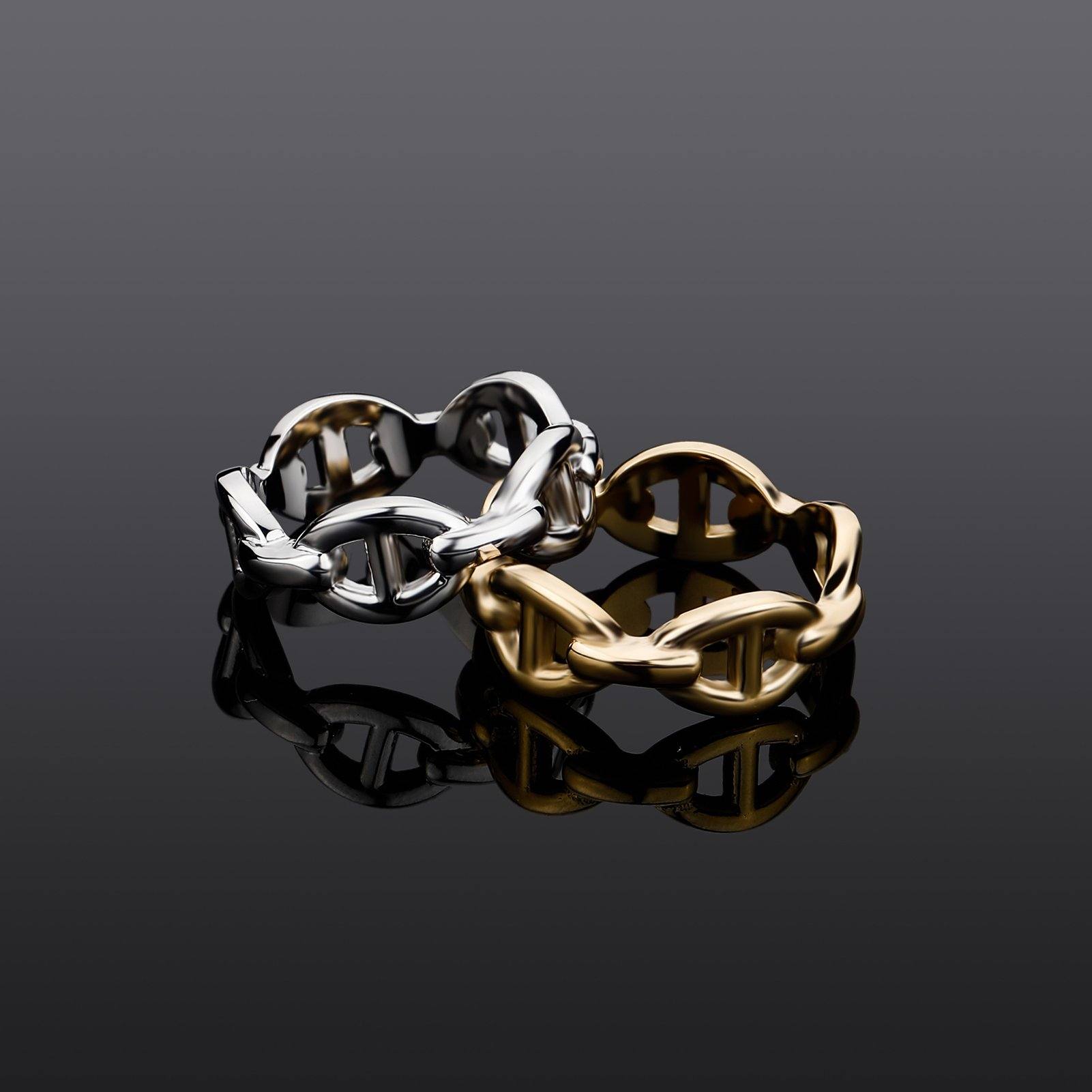 Cuban Link Chain Rings - Gold - Alliceonyou