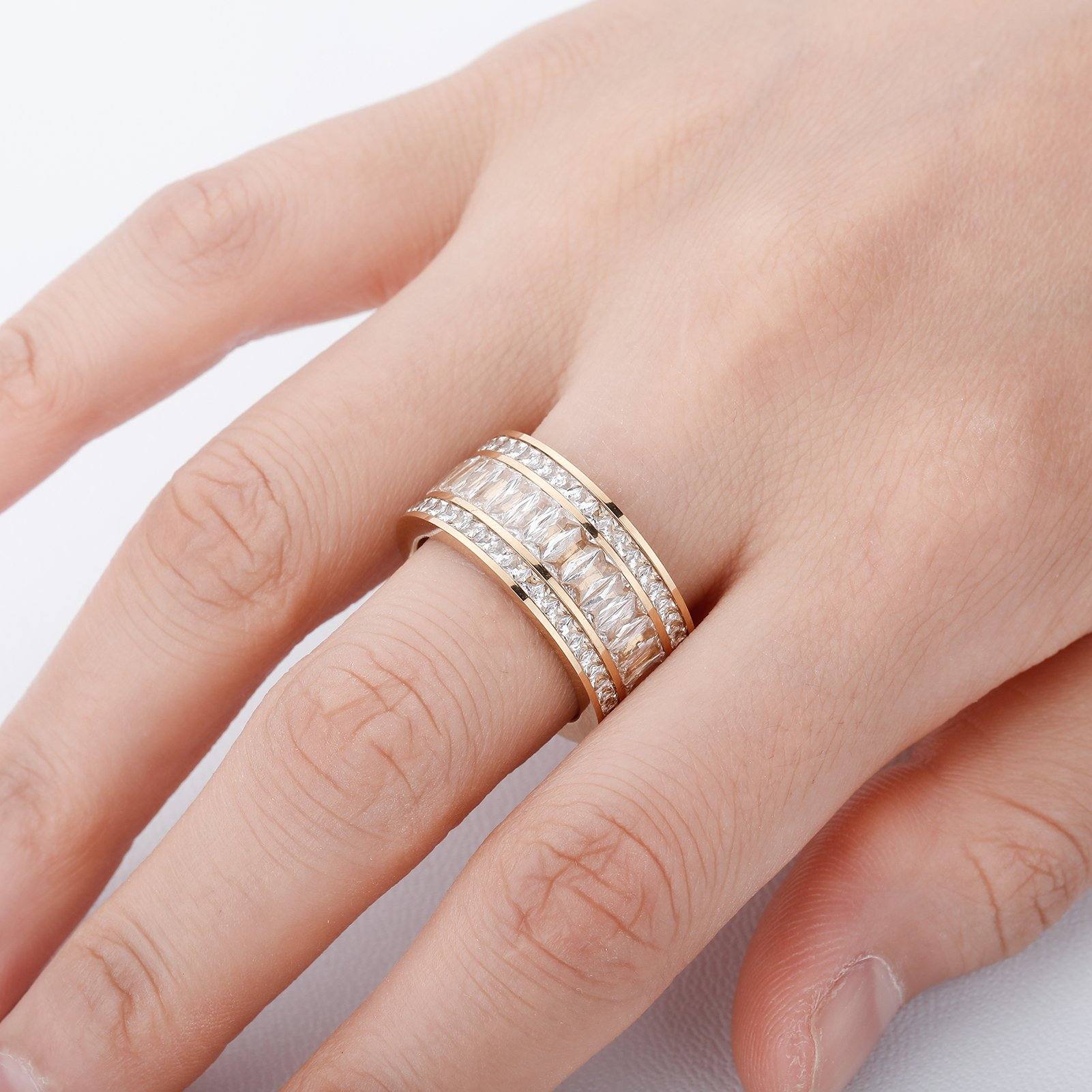 Baguette Band Rings - Gold - Alliceonyou